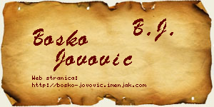Boško Jovović vizit kartica